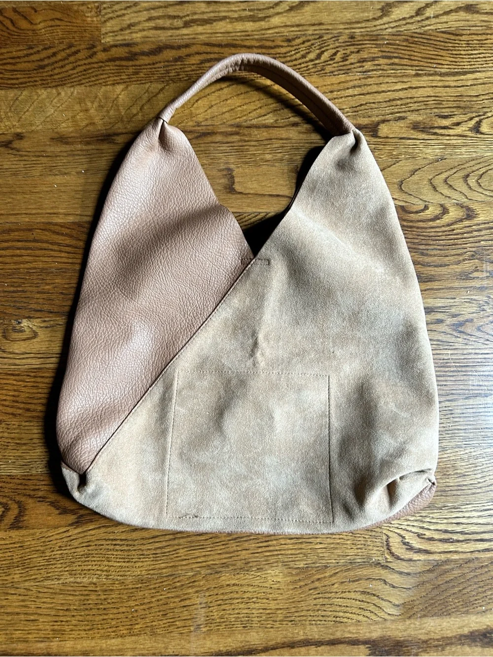 Shiraleah for Anthropologie Tan and Beige Two-Tone Hobo Shoulder Bag